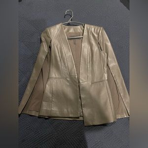 COPY - BCBG BLACK LEATHER CAPE BLAZER